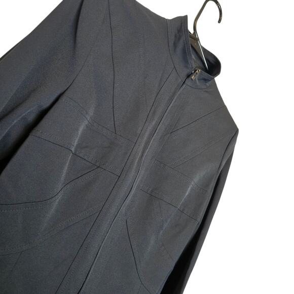 Escada Black Nylon Zip Up French Collar Jacket Size 38 Medium 8 - Picture 3 of 8